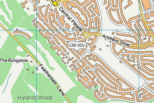 CR0 0DU map - OS VectorMap District (Ordnance Survey)