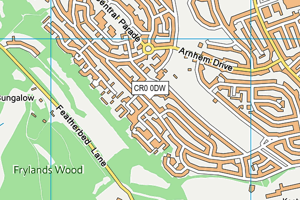 CR0 0DW map - OS VectorMap District (Ordnance Survey)