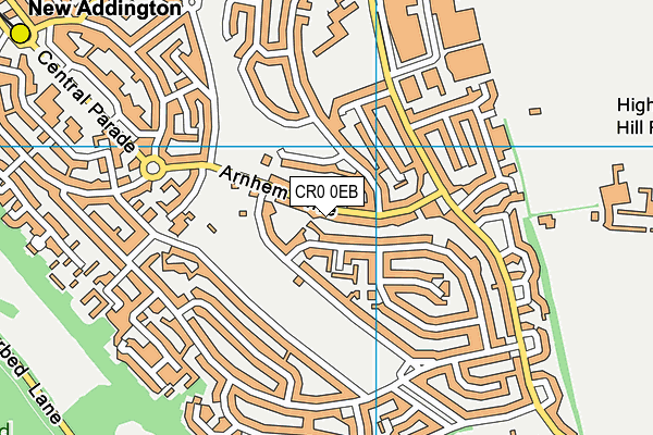 CR0 0EB map - OS VectorMap District (Ordnance Survey)