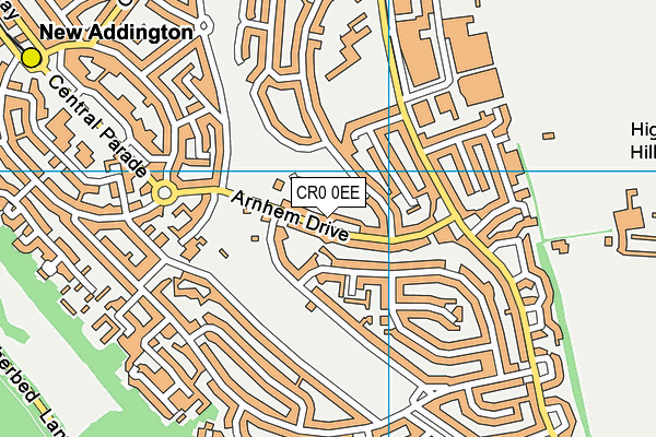 CR0 0EE map - OS VectorMap District (Ordnance Survey)