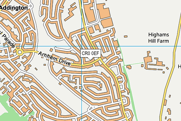 CR0 0EF map - OS VectorMap District (Ordnance Survey)