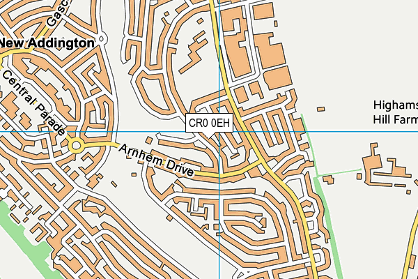 CR0 0EH map - OS VectorMap District (Ordnance Survey)