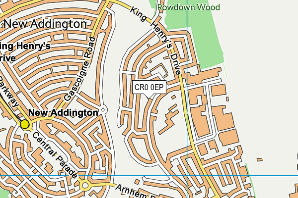 CR0 0EP map - OS VectorMap District (Ordnance Survey)