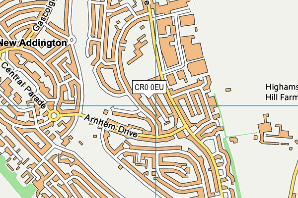 CR0 0EU map - OS VectorMap District (Ordnance Survey)
