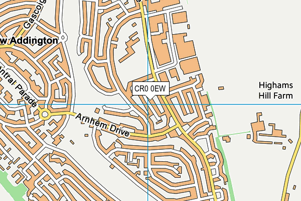 CR0 0EW map - OS VectorMap District (Ordnance Survey)