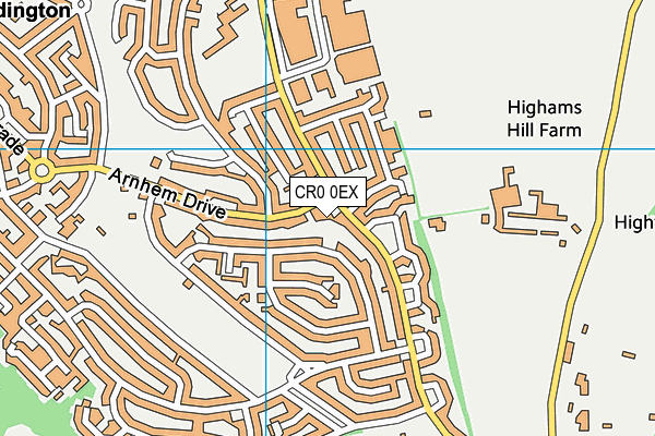 CR0 0EX map - OS VectorMap District (Ordnance Survey)