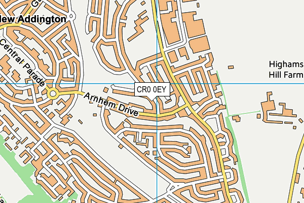 CR0 0EY map - OS VectorMap District (Ordnance Survey)