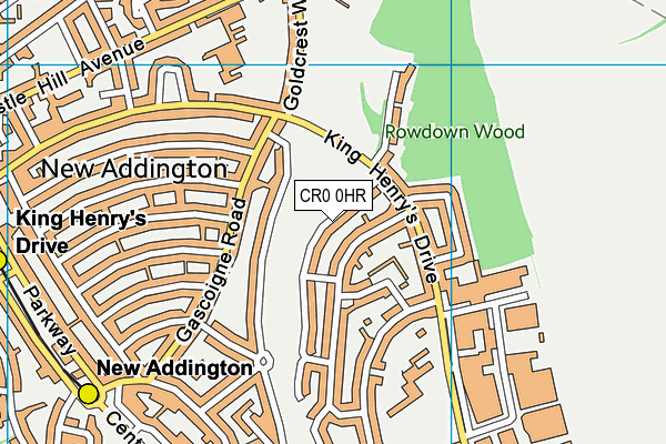 CR0 0HR map - OS VectorMap District (Ordnance Survey)