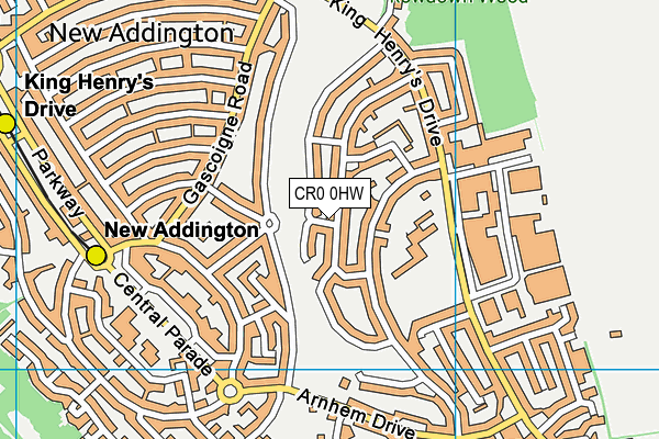 CR0 0HW map - OS VectorMap District (Ordnance Survey)