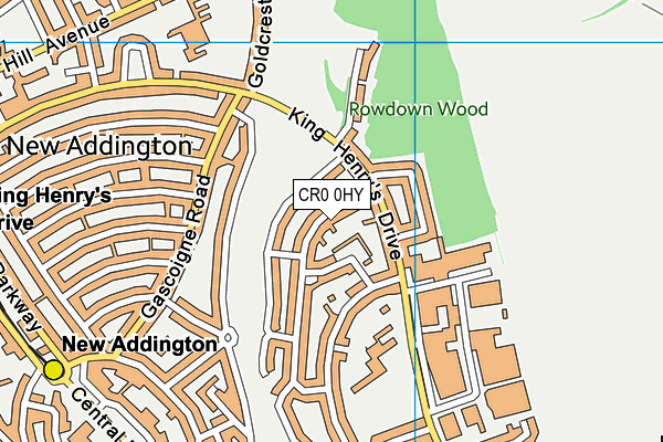 CR0 0HY map - OS VectorMap District (Ordnance Survey)