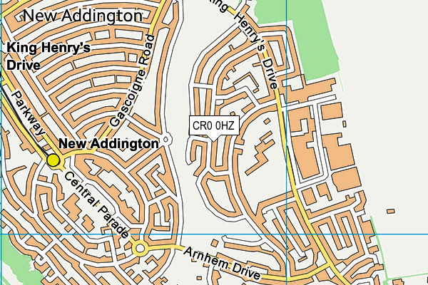 CR0 0HZ map - OS VectorMap District (Ordnance Survey)