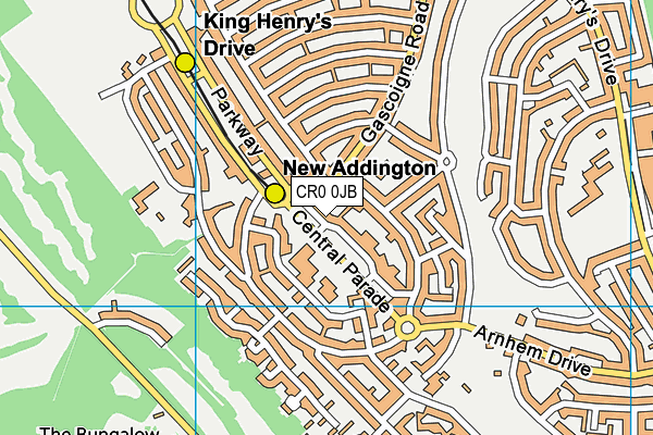 New Addington Leisure Centre (Closed) map (CR0 0JB) - OS VectorMap District (Ordnance Survey)