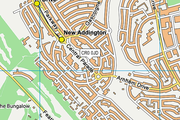 CR0 0JD map - OS VectorMap District (Ordnance Survey)