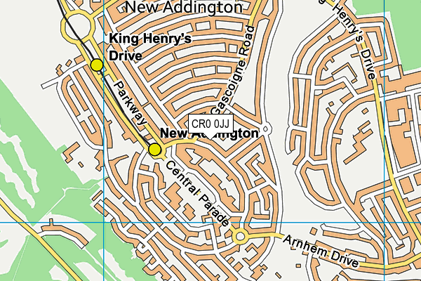 CR0 0JJ map - OS VectorMap District (Ordnance Survey)