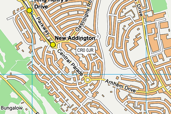 CR0 0JR map - OS VectorMap District (Ordnance Survey)