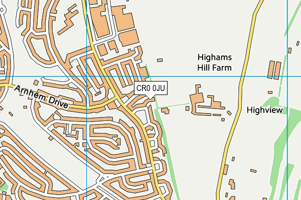 CR0 0JU map - OS VectorMap District (Ordnance Survey)