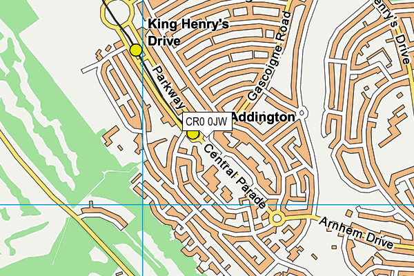 CR0 0JW map - OS VectorMap District (Ordnance Survey)