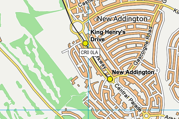 CR0 0LA map - OS VectorMap District (Ordnance Survey)