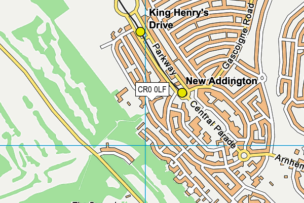 CR0 0LF map - OS VectorMap District (Ordnance Survey)