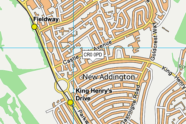 CR0 0PD map - OS VectorMap District (Ordnance Survey)