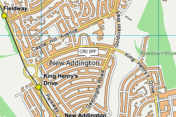 CR0 0PF map - OS VectorMap District (Ordnance Survey)