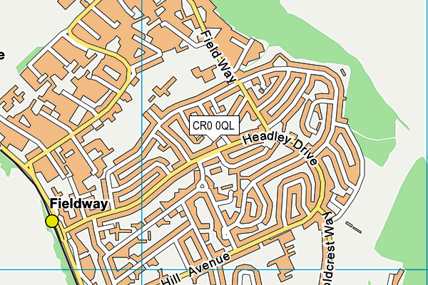 CR0 0QL map - OS VectorMap District (Ordnance Survey)