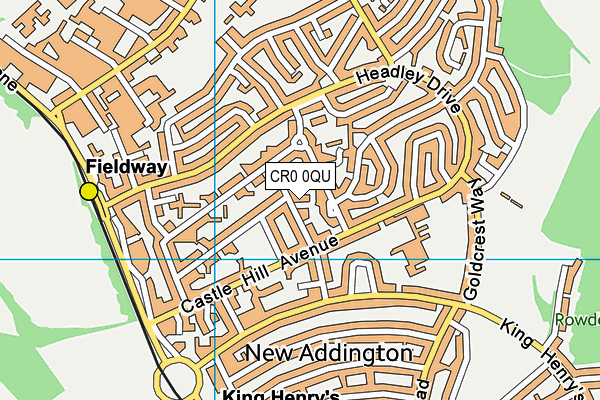 CR0 0QU map - OS VectorMap District (Ordnance Survey)