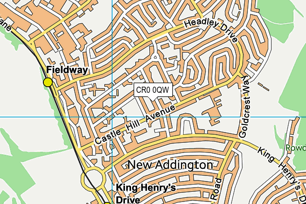 CR0 0QW map - OS VectorMap District (Ordnance Survey)