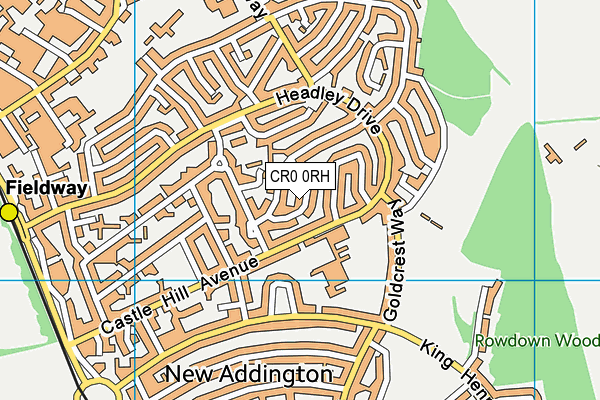 CR0 0RH map - OS VectorMap District (Ordnance Survey)