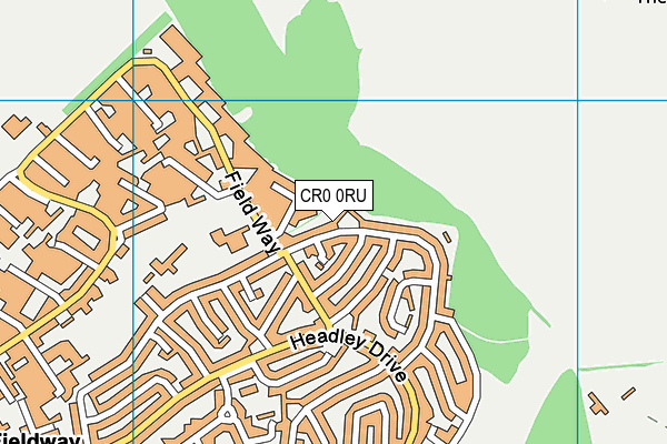 CR0 0RU map - OS VectorMap District (Ordnance Survey)