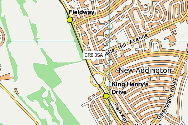 CR0 0SA map - OS VectorMap District (Ordnance Survey)