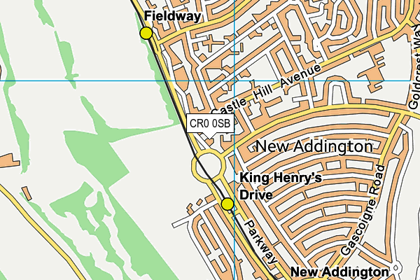 CR0 0SB map - OS VectorMap District (Ordnance Survey)