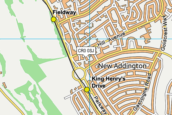 CR0 0SJ map - OS VectorMap District (Ordnance Survey)