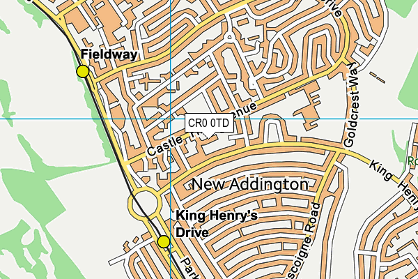 CR0 0TD map - OS VectorMap District (Ordnance Survey)