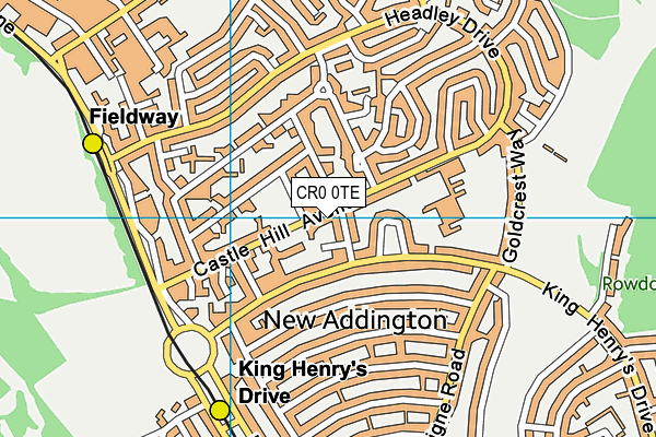 CR0 0TE map - OS VectorMap District (Ordnance Survey)