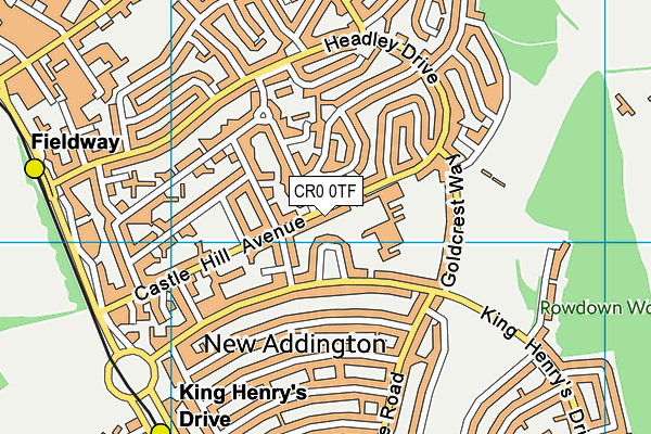 CR0 0TF map - OS VectorMap District (Ordnance Survey)