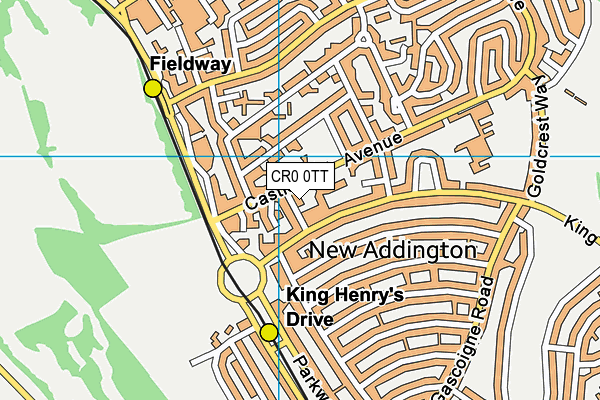 CR0 0TT map - OS VectorMap District (Ordnance Survey)