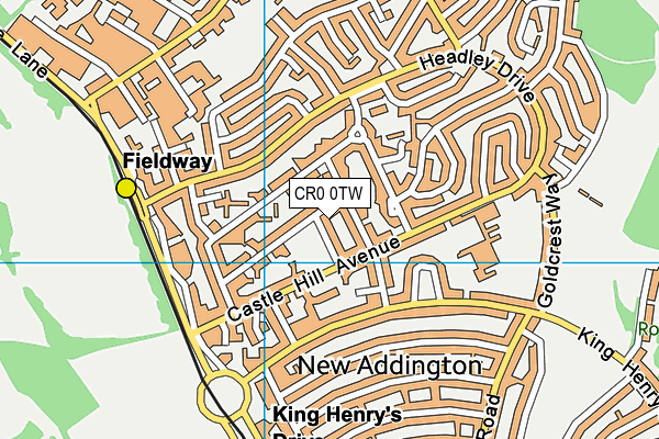 CR0 0TW map - OS VectorMap District (Ordnance Survey)