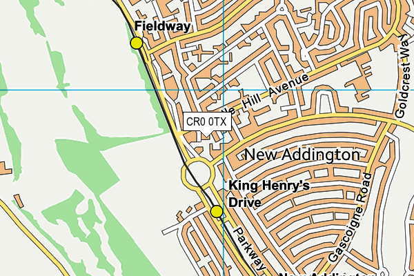 CR0 0TX map - OS VectorMap District (Ordnance Survey)