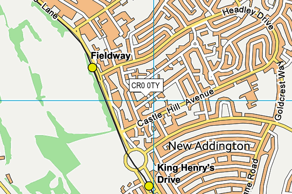 CR0 0TY map - OS VectorMap District (Ordnance Survey)