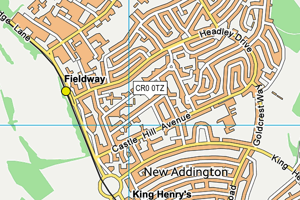 CR0 0TZ map - OS VectorMap District (Ordnance Survey)