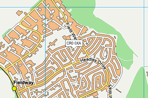 CR0 0XA map - OS VectorMap District (Ordnance Survey)