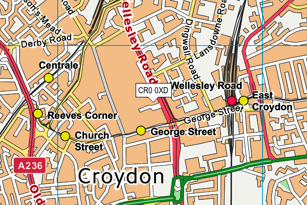 CR0 0XD map - OS VectorMap District (Ordnance Survey)