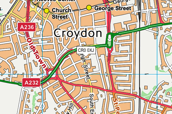 CR0 0XJ map - OS VectorMap District (Ordnance Survey)