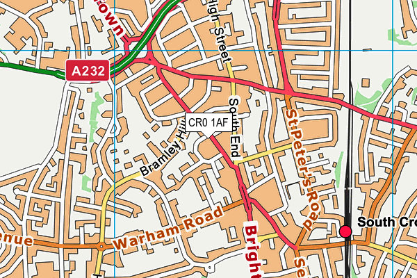 CR0 1AF map - OS VectorMap District (Ordnance Survey)