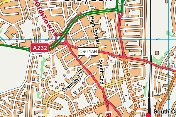 CR0 1AH map - OS VectorMap District (Ordnance Survey)