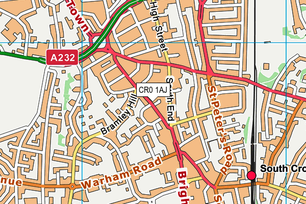 CR0 1AJ map - OS VectorMap District (Ordnance Survey)