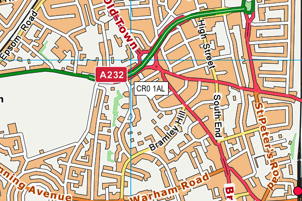 CR0 1AL map - OS VectorMap District (Ordnance Survey)