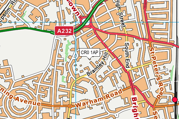 CR0 1AP map - OS VectorMap District (Ordnance Survey)