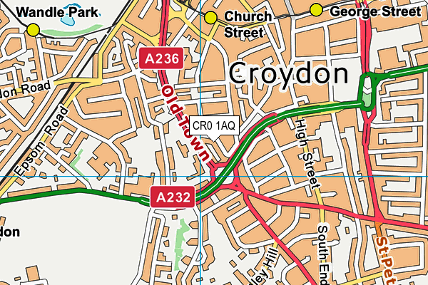 CR0 1AQ map - OS VectorMap District (Ordnance Survey)